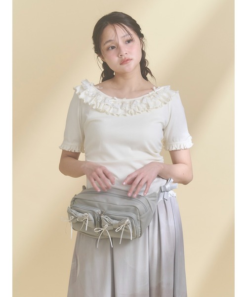 merry jenny（メリージェニー）の「リボンマルチウェイバッグ（ボディバッグ/ウエストポーチ・レディース・ミント/ブラック・FREE）」の13枚目の写真