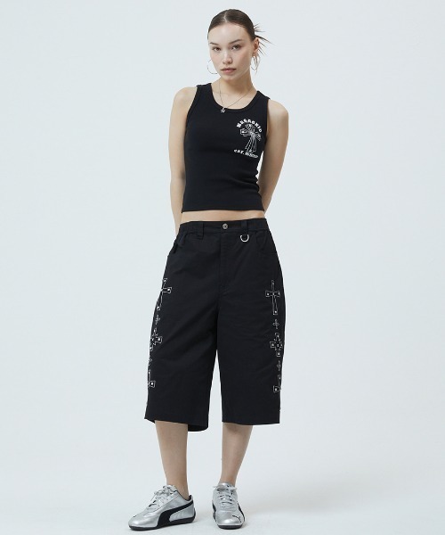 MAHAGRID(マハグリッド)の「『mahagrid/マハグリッド』CROSS STUD TANK TOP/クロス スタッズ タンクトップ(タンクトップ・レディース・ホワイト/ブラック・FREE)」の5枚目の写真