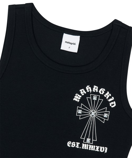 MAHAGRID(マハグリッド)の「『mahagrid/マハグリッド』CROSS STUD TANK TOP/クロス スタッズ タンクトップ(タンクトップ・レディース・ホワイト/ブラック・FREE)」の13枚目の写真