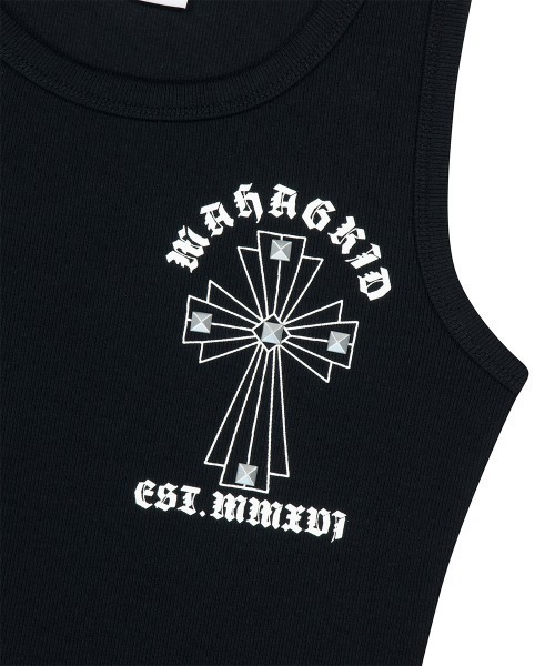 MAHAGRID(マハグリッド)の「『mahagrid/マハグリッド』CROSS STUD TANK TOP/クロス スタッズ タンクトップ(タンクトップ・レディース・ホワイト/ブラック・FREE)」の14枚目の写真