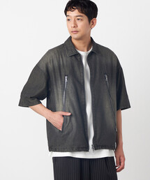 Purple&Yellow（パープルアンドイエロー）の「ライトオンスデニム ジップポケット 半袖ブルゾン（デニムジャケット）」