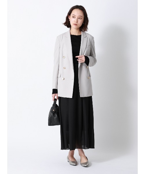 SUIT SQUARE（スーツスクエア）の「CHANTOWA／シアーフレアスカート／ハンドウォッシュ／シアースパンローン／無地（スカート・レディース・ベージュ/ピンク/ブラック・40/38/36）」の9枚目の写真