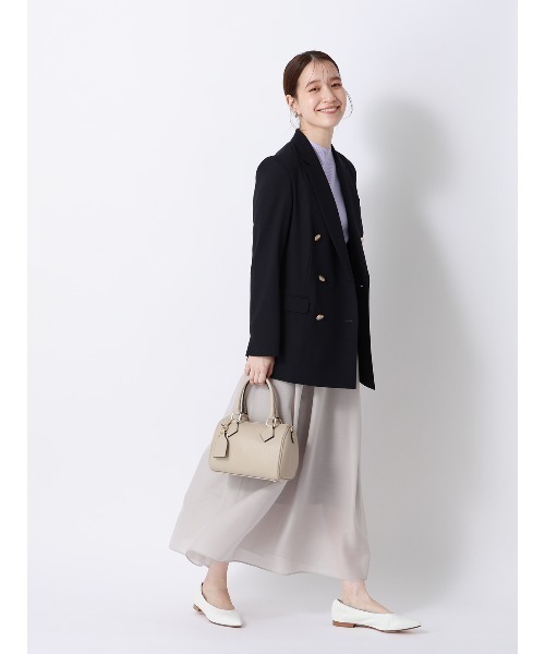 SUIT SQUARE（スーツスクエア）の「CHANTOWA／シアーフレアスカート／ハンドウォッシュ／シアースパンローン／無地（スカート・レディース・ベージュ/ピンク/ブラック・40/38/36）」の18枚目の写真