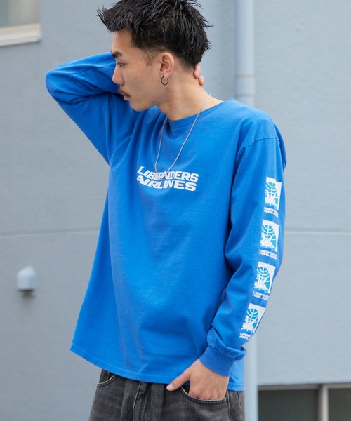 Liberaiders(リベレイダース)の「Liberaiders/リベレイダース AIRLINE L/S TEE 袖プリント ロンT 2026年春夏(Tシャツ/カットソー・メンズ・ホワイト/ブルー・M/L/XL)」の17枚目の写真