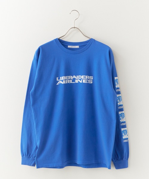 Liberaiders(リベレイダース)の「Liberaiders/リベレイダース AIRLINE L/S TEE 袖プリント ロンT 2026年春夏(Tシャツ/カットソー・メンズ・ホワイト/ブルー・M/L/XL)」の15枚目の写真