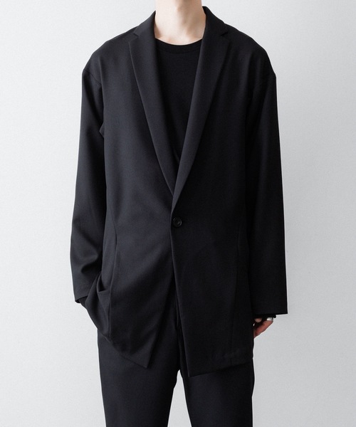 ato(アトウ)の「ONE BUTTON DEEP V-ZONE JACKET(テーラードジャケット・メンズ・トップグレー/ブラック・46/48)」の1枚目の写真