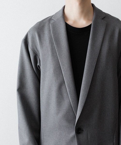 ato(アトウ)の「ONE BUTTON DEEP V-ZONE JACKET(テーラードジャケット・メンズ・トップグレー/ブラック・46/48)」の6枚目の写真
