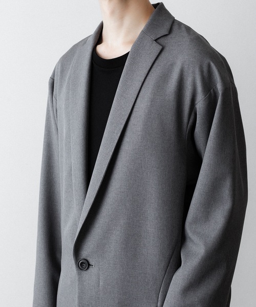 ato(アトウ)の「ONE BUTTON DEEP V-ZONE JACKET(テーラードジャケット・メンズ・トップグレー/ブラック・46/48)」の5枚目の写真