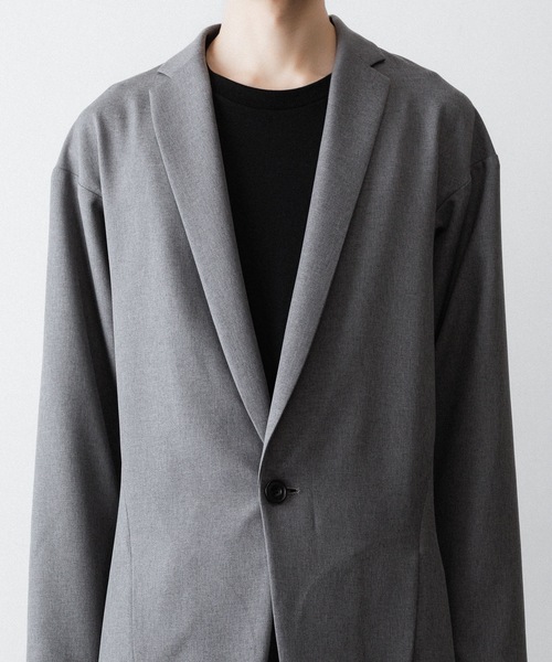 ato(アトウ)の「ONE BUTTON DEEP V-ZONE JACKET(テーラードジャケット・メンズ・トップグレー/ブラック・46/48)」の4枚目の写真