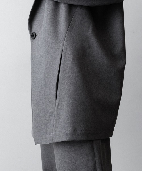 ato(アトウ)の「ONE BUTTON DEEP V-ZONE JACKET(テーラードジャケット・メンズ・トップグレー/ブラック・46/48)」の3枚目の写真