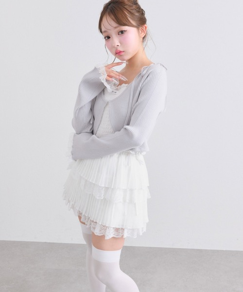 OLIVE des OLIVE(オリーブデオリーブ)の「プリーツレースティアードミニスカート(スカート・レディース・オフホワイト/ブラック/ピンク・FREE)」の17枚目の写真