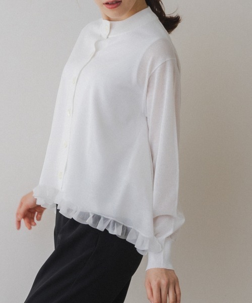 Sono（ソーノ）の「【SONO/ソーノ】[HIGH TWIST PL/LI]ムショワールカーディガン（ニット/セーター・レディース・ホワイト×ブラック/ブラック/ホワイト・F）」の16枚目の写真