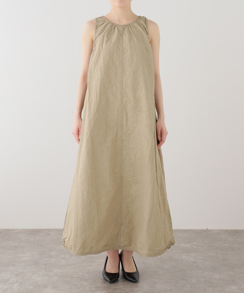 La TOTALITE（ラトータリテ）の「【洗える】Munich/ミューニック 麻混ノースリワンピース（ワンピース・レディース・ベージュ/ピンク・FREE）」の3枚目の写真