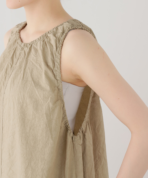 La TOTALITE（ラトータリテ）の「【洗える】Munich/ミューニック 麻混ノースリワンピース（ワンピース・レディース・ベージュ/ピンク・FREE）」の6枚目の写真