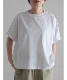 FIL DE FER | 【予約】かぎ針ネック綿ポリ ワイドP/O(Tシャツ/カットソー)