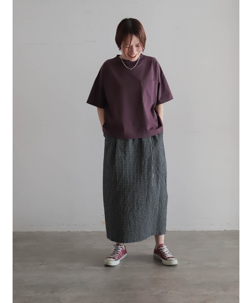 FIL DE FER(フィルデフェール)の「【予約】かぎ針ネック綿ポリ ワイドP/O(Tシャツ/カットソー・レディース・ホワイト/パープル・FREE)」の16枚目の写真