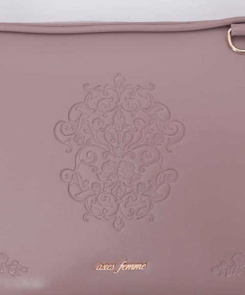 axes femme(アクシーズファム)の「紋章風エンボスデザインバッグ(ボストンバッグ・レディース・ブラック/モカ・FREE)」の20枚目の写真