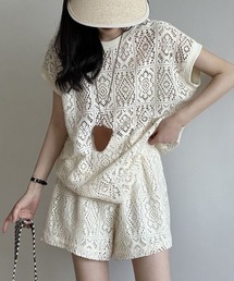 deux amour（ドゥーザムール）の「カギ針レース上下セットアップ（セットアップ）」