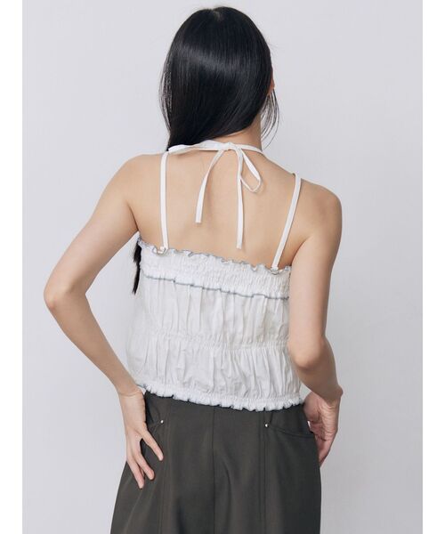 MURUA(ムルーア)の「バイカラーギャザーキャミソール(キャミソール・レディース・ブラウン/ホワイト/ブラック・FREE)」の15枚目の写真