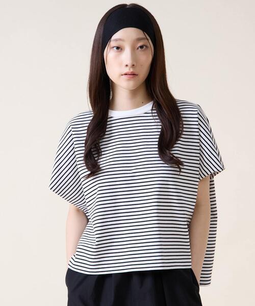 Tiara（ティアラ）の「バックリボンTシャツ（Tシャツ/カットソー・レディース・ホワイト/ブラック/ホワイト×ブラック・FREE）」の2枚目の写真