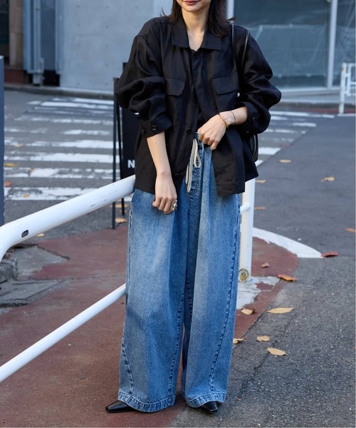 JOURNAL STANDARD(ジャーナルスタンダード)の「《追加2》リネンミリタリージャケット(ミリタリージャケット・レディース・ブラウン/ブラック/カーキ・FREE)」の10枚目の写真