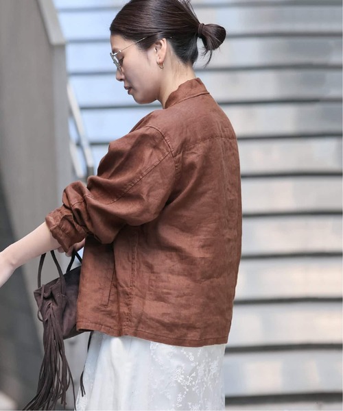 JOURNAL STANDARD(ジャーナルスタンダード)の「《追加2》リネンミリタリージャケット(ミリタリージャケット・レディース・ブラウン/ブラック/カーキ・FREE)」の18枚目の写真