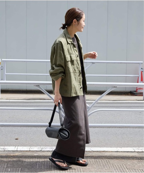 JOURNAL STANDARD(ジャーナルスタンダード)の「《追加2》リネンミリタリージャケット(ミリタリージャケット・レディース・ブラウン/ブラック/カーキ・FREE)」の21枚目の写真