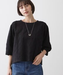 【洗える】七分袖レースカットソー