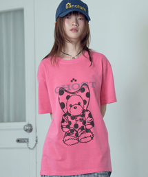 NICE GHOST CLUB（ナイスゴーストクラブ）の「DEVIL BEAR DOLL PIGMENT DYED TEE_PINK(NG2GMUT509A)（Tシャツ/カットソー）」