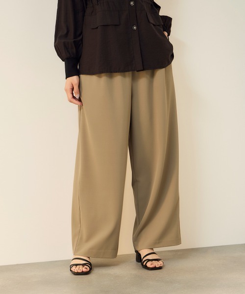 ketty（ケティ）の「2WAYフルダルウエストサテンワイドパンツ（その他パンツ・レディース・ネイビー/キャメル・M）」の2枚目の写真