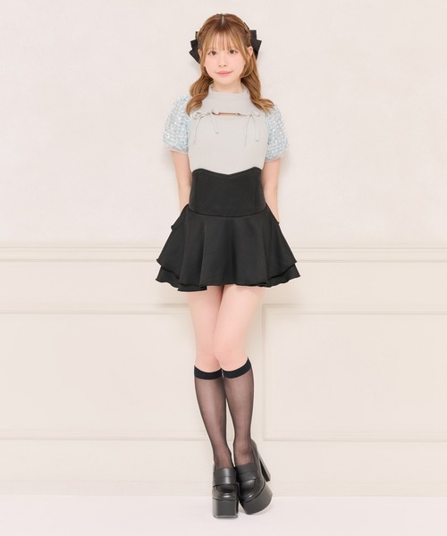 apres jour(アプレジュール)の「フロントオープン袖チュールサマーニット(ニット/セーター・レディース・ブルー/オフホワイト/ピンクベージュ・X-LARGE/フリー)」の21枚目の写真