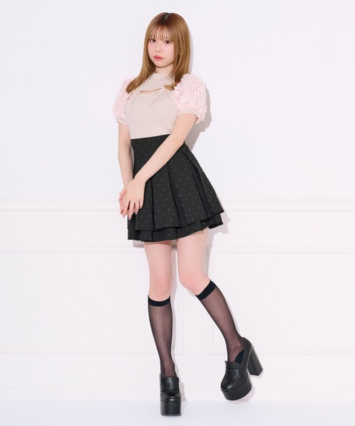 apres jour(アプレジュール)の「フロントオープン袖チュールサマーニット(ニット/セーター・レディース・ブルー/オフホワイト/ピンクベージュ・X-LARGE/フリー)」の14枚目の写真