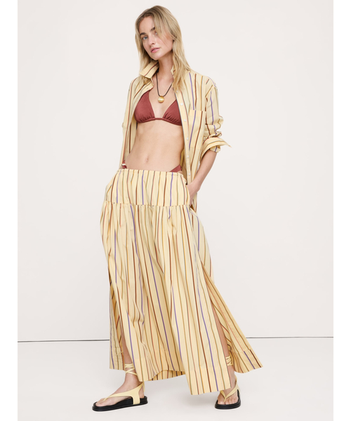 Banana Republic（バナナリパブリック）の「ティアード コットンポプリン マキシスカート（スカート・レディース・バーガンディー/ベージュ/アイボリー・XS/S/M/L）」の2枚目の写真