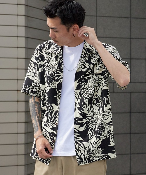 TWO PALMS(トゥーパームス)の「TWO PALMS/トゥーパームス レーヨン ハワイアンシャツ アロハシャツ 柄シャツ 開襟シャツ 2026年 夏 夏服(シャツ/ブラウス・メンズ・ブラック系その他2/ブラック系その他3/ブラック系その他4/ブラック系その他/ブラウン系その他・M/L)」の20枚目の写真