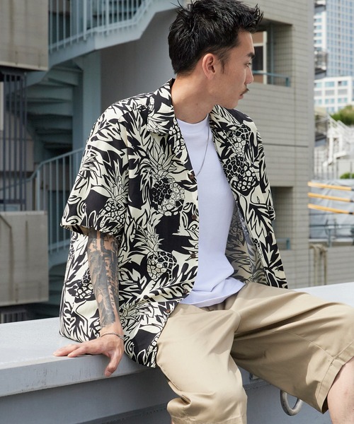 TWO PALMS(トゥーパームス)の「TWO PALMS/トゥーパームス レーヨン ハワイアンシャツ アロハシャツ 柄シャツ 開襟シャツ 2026年 夏 夏服(シャツ/ブラウス・メンズ・ブラック系その他2/ブラック系その他3/ブラック系その他4/ブラック系その他/ブラウン系その他・M/L)」の18枚目の写真