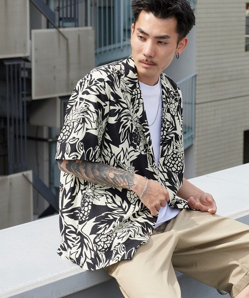 TWO PALMS(トゥーパームス)の「TWO PALMS/トゥーパームス レーヨン ハワイアンシャツ アロハシャツ 柄シャツ 開襟シャツ 2026年 夏 夏服(シャツ/ブラウス・メンズ・ブラック系その他2/ブラック系その他3/ブラック系その他4/ブラック系その他/ブラウン系その他・M/L)」の17枚目の写真