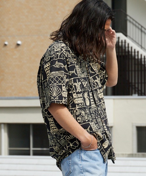TWO PALMS(トゥーパームス)の「TWO PALMS/トゥーパームス レーヨン ハワイアンシャツ アロハシャツ 柄シャツ 開襟シャツ 2026年 夏 夏服(シャツ/ブラウス・メンズ・ブラック系その他2/ブラック系その他3/ブラック系その他4/ブラック系その他/ブラウン系その他・M/L)」の21枚目の写真