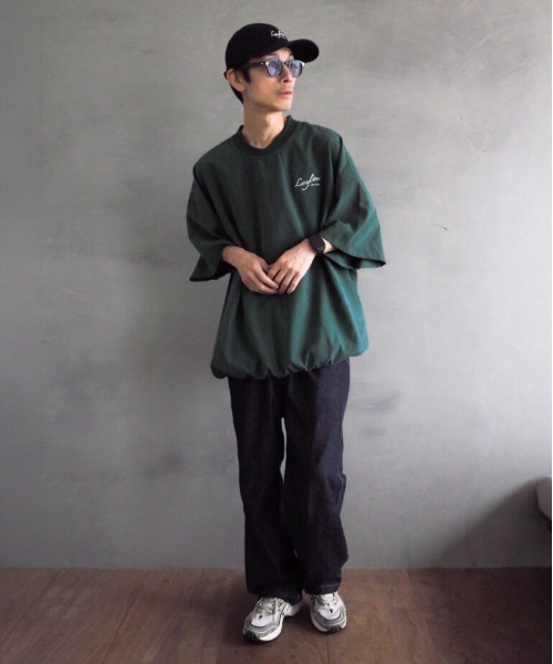 B.I.D.（ビーアイディー）の「《Bz》Leyline/Premium Suede tee / スウェードタッチ 裾リブ オーバーサイズTシャツ（Tシャツ/カットソー・メンズ・ネイビー/グリーン・LARGE/X-LARGE/MEDIUM）」の16枚目の写真
