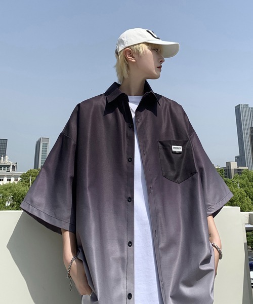 Ressaca（レサーカ）の「オーバーサイズグラデーションカラー半袖シャツ（シャツ/ブラウス・メンズ・グリーン/ブルー/ピンク/ブラック・L/XL/M）」の22枚目の写真