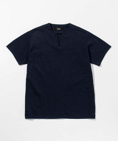 AKM Contemporary（エイケイエムコンテンポラリー）の「【WEB・直営店限定】AKM Contemporary(エイケイエムコンテンポラリー)スタンドキーネック半袖Tシャツ（Tシャツ/カットソー・メンズ・ネイビー/ホワイト/ブラック・XL/L/M/S）」の19枚目の写真