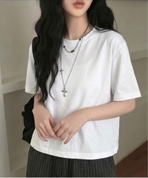 クロップド丈 ベーシックショートTシャツ