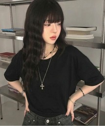 lulufa（ルルファ）の「クロップド丈 ベーシックショートTシャツ（Tシャツ/カットソー）」