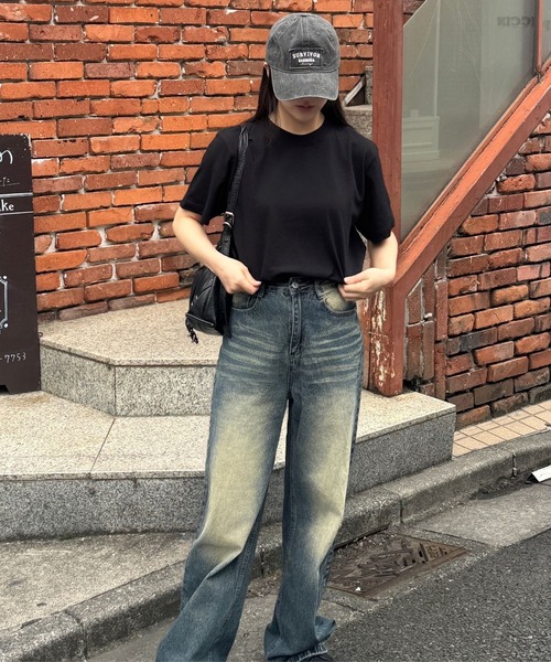 lulufa（ルルファ）の「クロップド丈 ベーシックショートTシャツ（Tシャツ/カットソー・レディース・チャコール/オフホワイト/ブラック・LARGE/MEDIUM）」の19枚目の写真