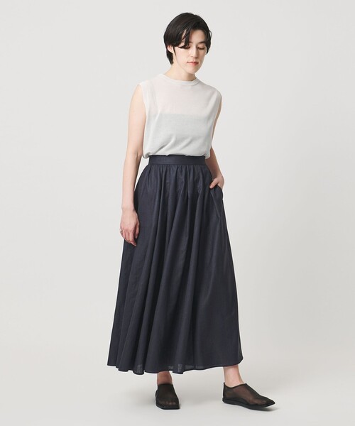 MARW UNITED ARROWS(マルゥ ユナイテッドアローズ)の「<MARW UNITED ARROWS>ギャザー フレア スカート UVカット・接触冷感(スカート・レディース・ダークグレー/ネイビー/ダークブラウン・36/38)」の6枚目の写真