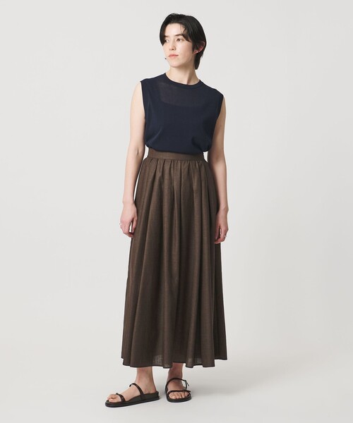 MARW UNITED ARROWS(マルゥ ユナイテッドアローズ)の「<MARW UNITED ARROWS>ギャザー フレア スカート UVカット・接触冷感(スカート・レディース・ダークグレー/ネイビー/ダークブラウン・36/38)」の12枚目の写真