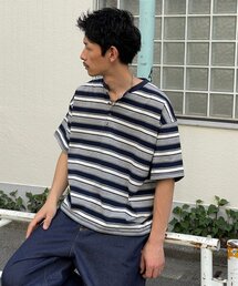 CIAOPANIC | （ボーダー/無地）ヘンリーネックアソートTシャツ(Tシャツ/カットソー)