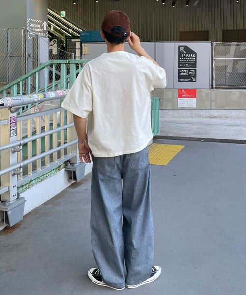 CIAOPANIC(チャオパニック)の「(ボーダー/無地)ヘンリーネックアソートTシャツ(Tシャツ/カットソー・レディース・チャコールグレー/グレー/オフホワイト/サックスブルー/ライトグレー/ブラウン・MEDIUM/LARGE)」の18枚目の写真