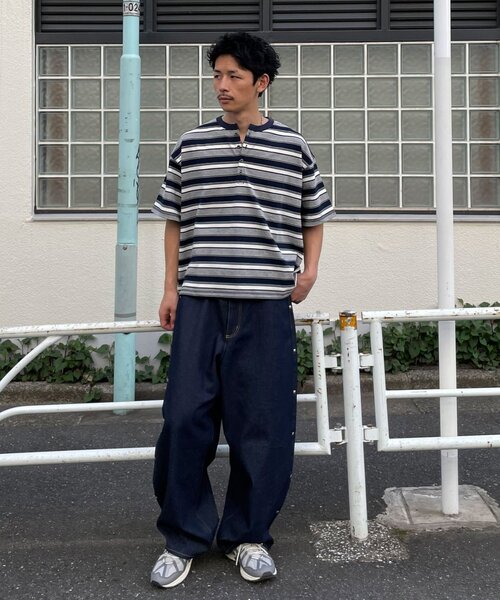CIAOPANIC(チャオパニック)の「(ボーダー/無地)ヘンリーネックアソートTシャツ(Tシャツ/カットソー・レディース・チャコールグレー/グレー/オフホワイト/サックスブルー/ライトグレー/ブラウン・MEDIUM/LARGE)」の12枚目の写真