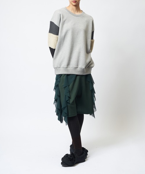 gomme(ゴム)の「アーム切替T(Tシャツ/カットソー・レディース・チャコールグレー/トップグレー/ブラック・MEDIUM)」の4枚目の写真