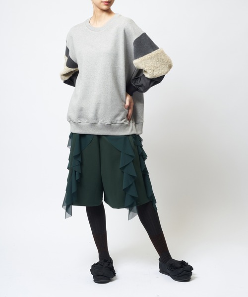 gomme(ゴム)の「アーム切替T(Tシャツ/カットソー・レディース・チャコールグレー/トップグレー/ブラック・MEDIUM)」の5枚目の写真
